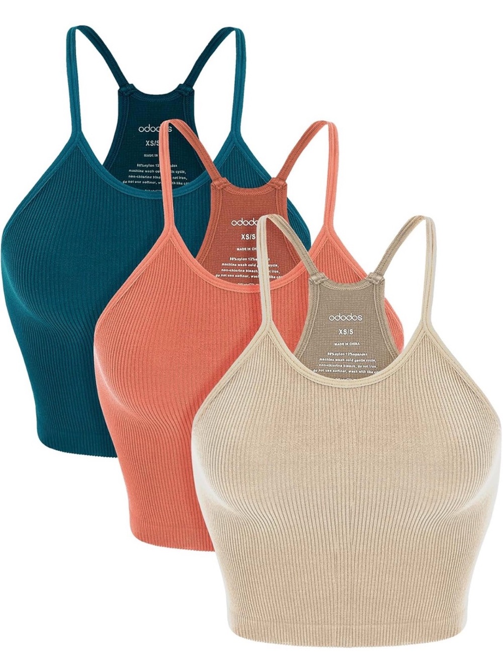 3 pack Ribbed Halter Crop Tops